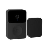 Wireless Doorbell with Camera - Smart Video Doorbell - Wireless Video Doorbell - Wireless Ring - HD Night Vision - Two-Way Talk - Cloud Storage - Remote APP Monitoring - Self-Adhesive and Drill-In Installation - USB Charging - Black