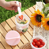 Yogurt Cup To Go Portable Salad Cup with Fork - Double-Walled Leak-Proof Yogurt, Fruit & Oatmeal Cup - Takeaway Breakfast Cup - Reusable Cheese Cup - Double-Walled - 920 ml