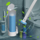 Toilet brush - Replacement brush heads - Replaceable toilet brush set - Highly effective cleaning - Suitable for bathrooms and toilets -40*10cm- Hygienic and convenient (Ocean Blue)