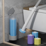Toilet brush - Replacement brush heads - Replaceable toilet brush set - Highly effective cleaning - Suitable for bathrooms and toilets -40*10cm- Hygienic and convenient (Ocean Blue)