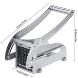 Potato Slicer - Household Manual Potato Slicer Made of Stainless Steel - Cucumber Slicer - Multifunctional French Frying Machine - Front View