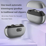 Nail Clipper - Simple Nail Clipper - Electric Nail Clipper for Seniors - Electric Toenail Clipper for Thick Nails - Nail Care Tool with LED Lights - Designed for People with Limited Mobility - Gray - Front View