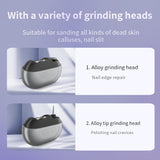 Nail Clipper - Simple Nail Clipper - Electric Nail Clipper for Seniors - Electric Toenail Clipper for Thick Nails - Nail Care Tool with LED Lights - Designed for People with Limited Mobility - Gray - Side View