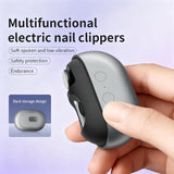 Nail Clipper - Simple Nail Clipper - Electric Nail Clipper for Seniors - Electric Toenail Clipper for Thick Nails - Nail Care Tool with LED Lights - Designed for People with Limited Mobility - Gray - Top-Down View