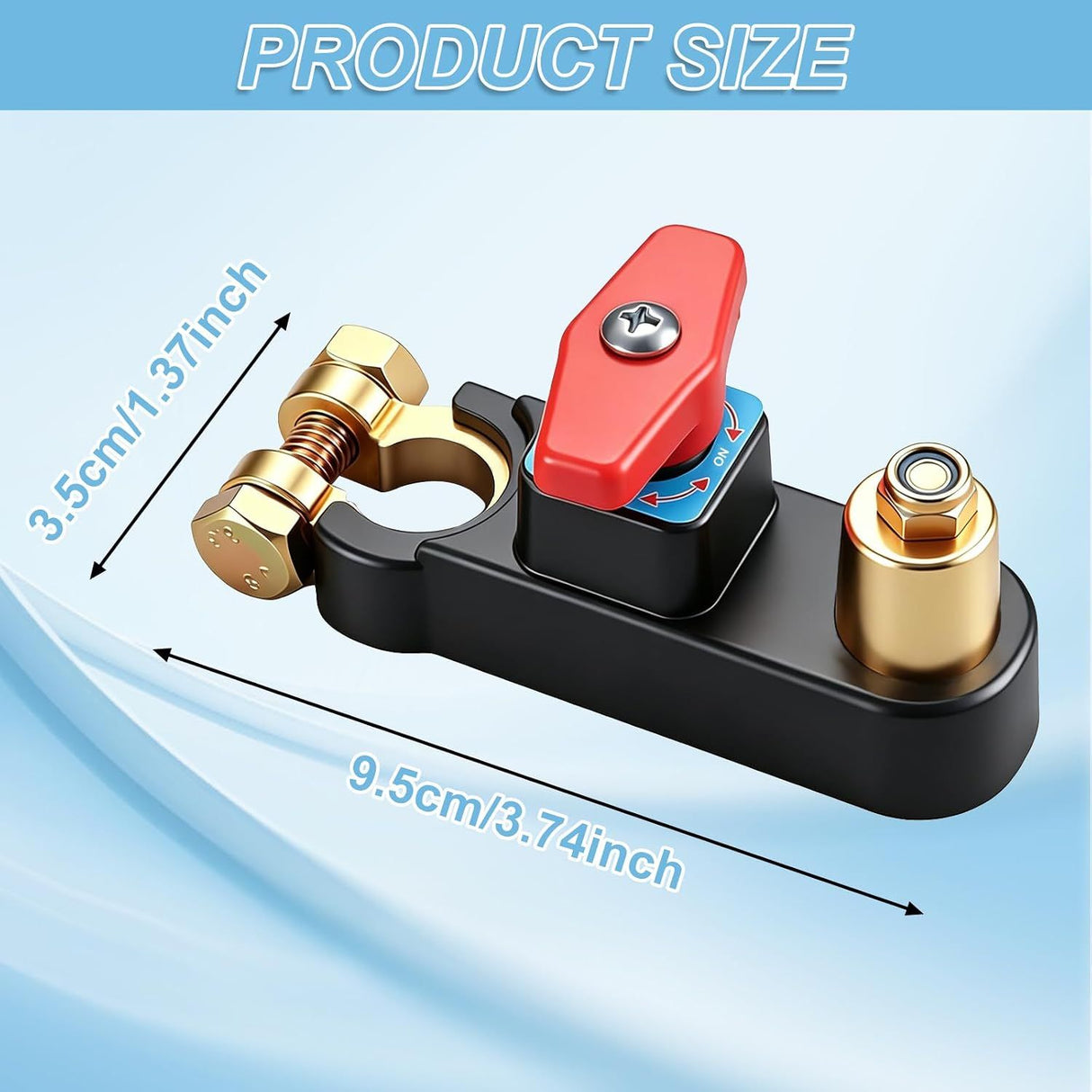 12V-24V Car Battery Cut-Off Switch, Adjustable Pure Copper Power Disconnect Breaker for Cars, Trucks, Boats and RVs