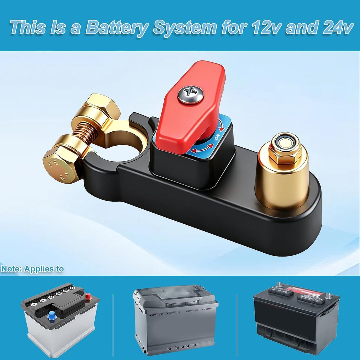 12V-24V Car Battery Cut-Off Switch, Adjustable Pure Copper Power Disconnect Breaker for Cars, Trucks, Boats and RVs