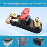 12V-24V Car Battery Cut-Off Switch, Adjustable Pure Copper Power Disconnect Breaker for Cars, Trucks, Boats and RVs - Top-Down View
