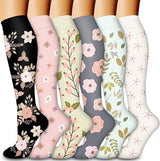 Compression Socks for Women Men Circulation 6 Pack, Graduated Support for Running Athletic Sports L/XL, Breathable Nylon Polyester for All-Day Comfort and Performance