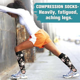 Compression Socks for Women Men Circulation 6 Pack, Graduated Support for Running Athletic Sports L/XL, Breathable Nylon Polyester for All-Day Comfort and Performance - Top-Down View