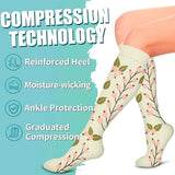 Compression Socks for Women Men Circulation 6 Pack, Graduated Support for Running Athletic Sports L/XL, Breathable Nylon Polyester for All-Day Comfort and Performance - 45-Degree Angle