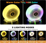 Camping Lamp, 2-in-1 Rechargeable Outdoor Lamp, Solar Power and USB Charging Function - Front View