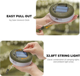 Camping Lamp, 2-in-1 Rechargeable Outdoor Lamp, Solar Power and USB Charging Function - Top-Down View