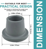Shower Chair Replacement Feet Non Slip Rubber Suction Cup with Metal Insert for Shower Stool Bench and Bath Chair Gray 4 Pack - Front View