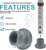 Shower Chair Replacement Feet Non Slip Rubber Suction Cup with Metal Insert for Shower Stool Bench and Bath Chair Gray 4 Pack
