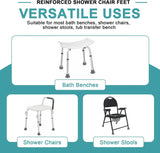 Shower Chair Replacement Feet Non Slip Rubber Suction Cup with Metal Insert for Shower Stool Bench and Bath Chair Gray 4 Pack