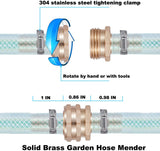 Garden Hose Mender Repair Kit, 2 Set 5/8 Inch Aluminum End Splicer for Garden Hose Repair, Aluminum Construction - Side View