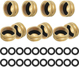 10 Pack Brass Garden Hose End Caps, 3/4 Inch Female Spigot Caps with 20 Washers for Home Garden Use, Brass Construction