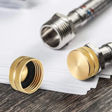 10 Pack Brass Garden Hose End Caps, 3/4 Inch Female Spigot Caps with 20 Washers for Home Garden Use, Brass Construction