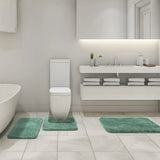 Bathroom Rug Set 3 Piece with U Shaped Toilet Rug for Bathroom Sage Green 20x30 16x24 U 20x24, Daily Comfort Use