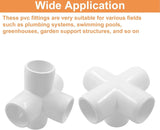 3/4 Inch 5 Way PVC Pipe Fittings, Furniture Grade Elbow Corner Connectors for DIY Greenhouse and Tent, White, 4 Pack - Side View