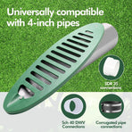 4 Inch Angled Drain Grating Yard Drain Emitter for Gutter Downspout Extensions and Lawn Ditch Drainage Green 2 Pack