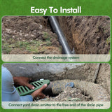 4 Inch Angled Drain Grating Yard Drain Emitter for Gutter Downspout Extensions and Lawn Ditch Drainage Green 2 Pack