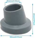 Shower Chair Rubber Tips 4 Pack, Non Slip Slope Replacement Feet Pads Floor Protectors for Tub Transfer Bench, 1 1/8 Inch ID Gray