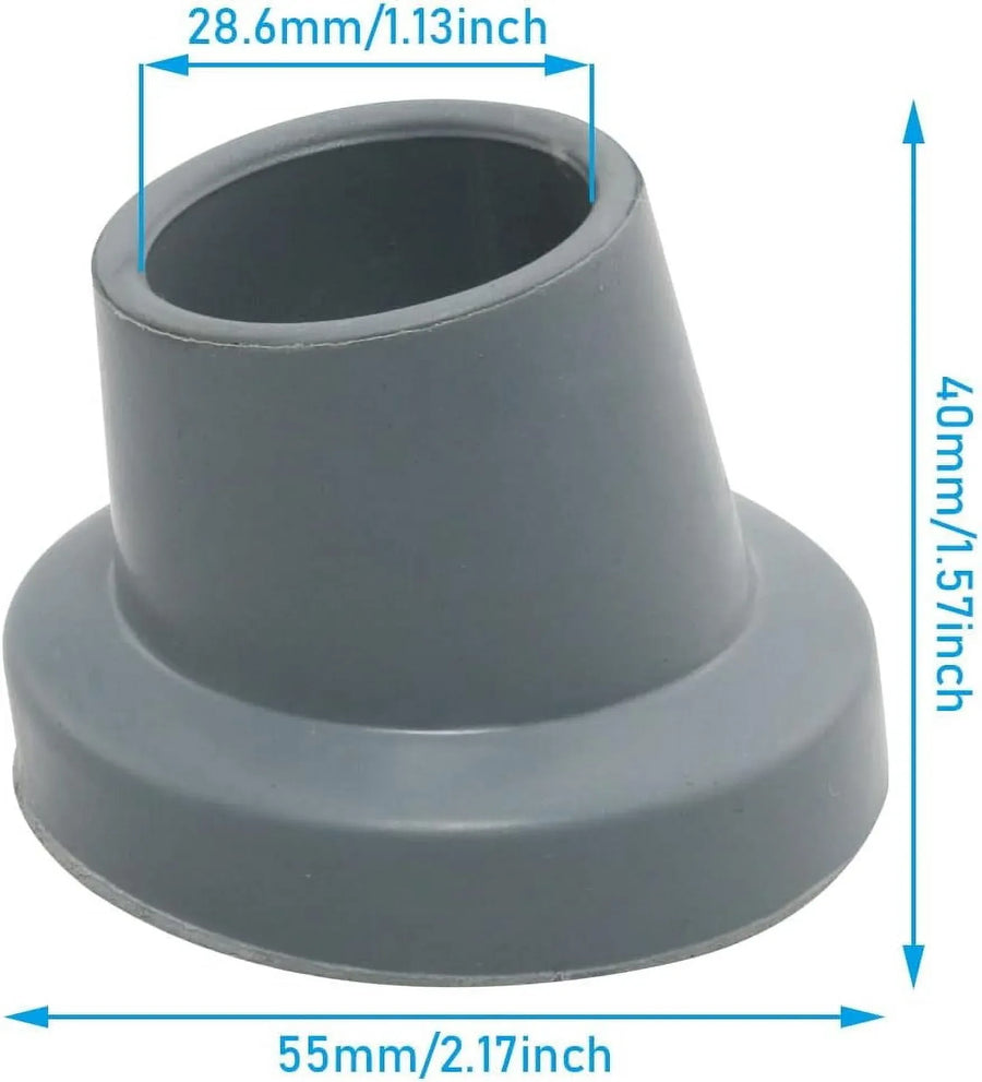 Shower Chair Rubber Tips 4 Pack, Non Slip Slope Replacement Feet Pads Floor Protectors for Tub Transfer Bench, 1 1/8 Inch ID Gray