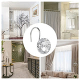 12 Pcs Shower Curtain Hooks Acrylic Crystal Diamond Decorative Rustproof Rings for Bathroom Rods White, Daily Comfort Use - Side View