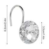 12 Pcs Shower Curtain Hooks Acrylic Crystal Diamond Decorative Rustproof Rings for Bathroom Rods White, Daily Comfort Use - 45-Degree Angle