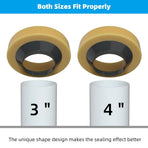 Toilet Bowl Wax Ring Gasket 2 Pack, Thick Polyethylene Flange Universal Seal for 3 and 4 Inch Waste Lines, Daily Comfort Use