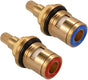 2 Pcs Faucet Ceramic Valve Cartridges Quarter Turn Replacement for Hot and Cold Taps, 1/2 Inch, Replacement Use