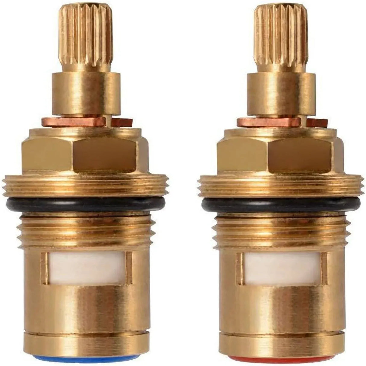 2 Pcs Faucet Ceramic Valve Cartridges Quarter Turn Replacement for Hot and Cold Taps, 1/2 Inch, Replacement Use