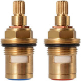 2 Pcs Faucet Ceramic Valve Cartridges Quarter Turn Replacement for Hot and Cold Taps, 1/2 Inch, Replacement Use - Top-Down View