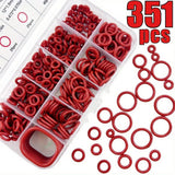351 Piece Universal O Ring Assortment Kit, Heat and Oil Resistant Silicone Sealing Set for Automotive Plumbing Faucets - Rear View