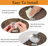 4 Pcs Floor Door Stopper, Self Adhesive Clear Rubber Wall Protector Bumper for Shower Doors, Home Office Furniture Glass Mirror - Top-Down View