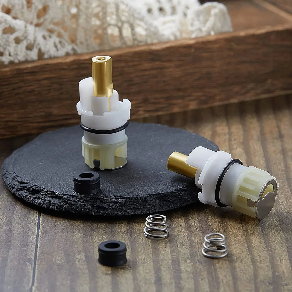 Faucet Stem Replacement Kit for RP25513, Two Handle Faucet Repair with RP4993 Seat and Spring for Bathroom Sink