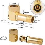Garden Hose Adapter Brass Swivel Hose Reel Replacement Fitting for Garden Hose, 1 Inch to 0.8 Inch, Brass Construction - Front View