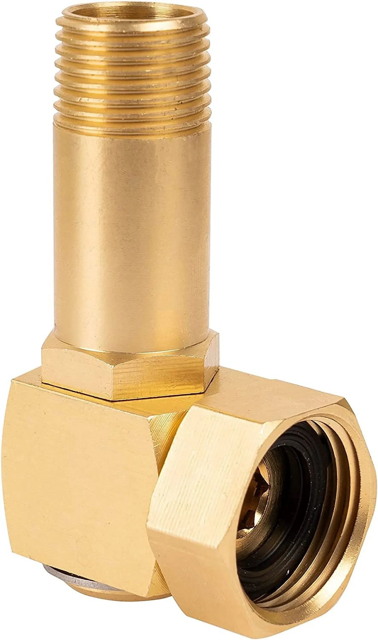 Garden Hose Adapter Brass Swivel Hose Reel Replacement Fitting for Garden Hose, 1 Inch to 0.8 Inch, Brass Construction
