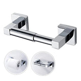 Wall Mount Toilet Paper Holder with Spring Loaded System, Heavy Duty Square Roll Dispenser for Bathroom Washroom, Chrome