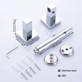 Wall Mount Toilet Paper Holder with Spring Loaded System, Heavy Duty Square Roll Dispenser for Bathroom Washroom, Chrome - Front View