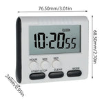 Digital Kitchen Timer with Big LCD Digits, Loud Alarm and Memory Function, Magnetic Backing for Cooking, White