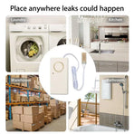 Smart Water Leak Sensor Alarm, 130 dB Leakage Detector Alert System for Home Kitchen Bathroom, White, Daily Comfort Use