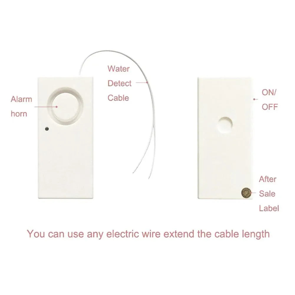 Smart Water Leak Sensor Alarm, 130 dB Leakage Detector Alert System for Home Kitchen Bathroom, White, Daily Comfort Use