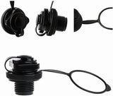 24mm Air Valve Spiral Plugs One Way Inflation Replacement for Inflatable Boat Kayak Canoe Bed Towable Tube, Black 2 Pack