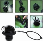 24mm Air Valve Spiral Plugs One Way Inflation Replacement for Inflatable Boat Kayak Canoe Bed Towable Tube, Black 2 Pack