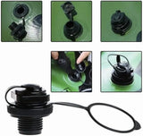 24mm Air Valve Spiral Plugs One Way Inflation Replacement for Inflatable Boat Kayak Canoe Bed Towable Tube, Black 2 Pack - Rear View