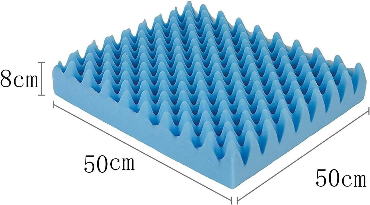 Egg Crate Foam Seat Cushion for Back Pain and Sciatica Relief, Chair Car Seat Office Wheelchair Pad, 19x19x3 Inch Blue