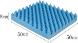 Egg Crate Foam Seat Cushion for Back Pain and Sciatica Relief, Chair Car Seat Office Wheelchair Pad, 19x19x3 Inch Blue