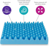 Egg Crate Foam Seat Cushion for Back Pain and Sciatica Relief, Chair Car Seat Office Wheelchair Pad, 19x19x3 Inch Blue